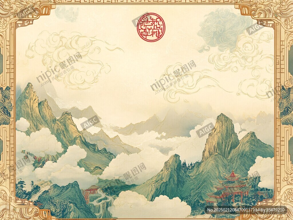 武當(dāng)山插畫