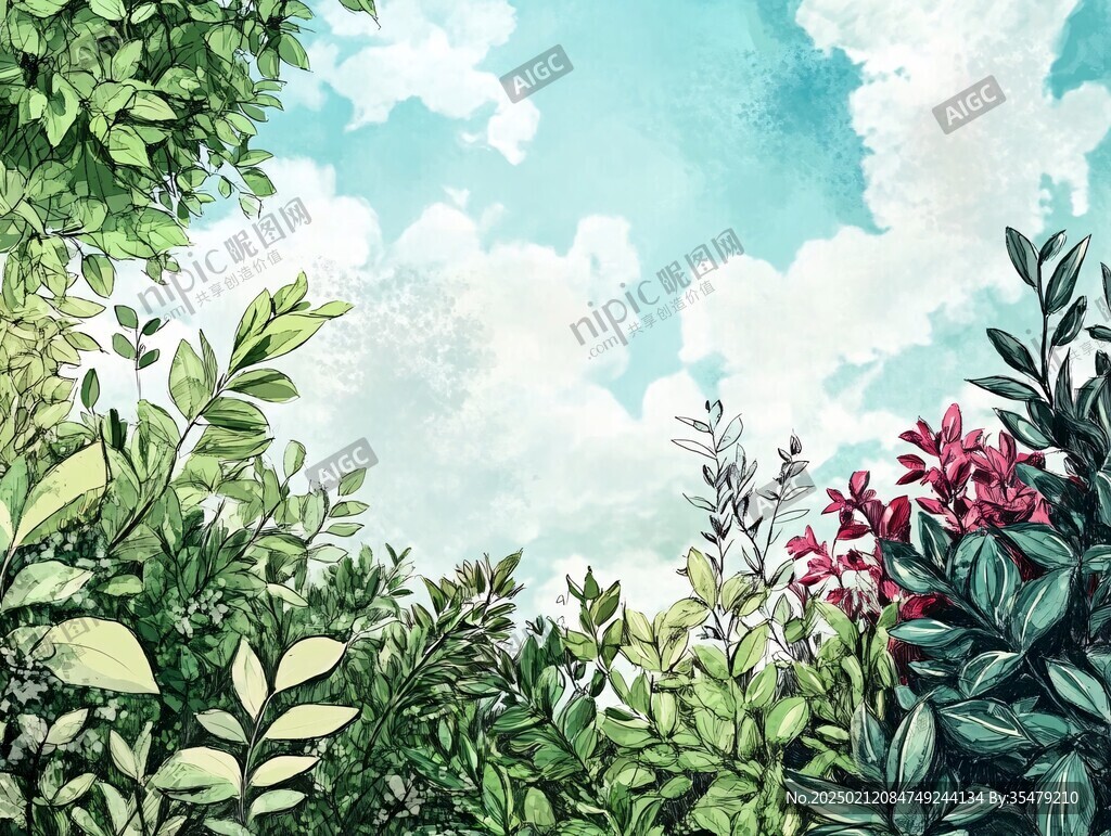 植物背景插畫(huà)