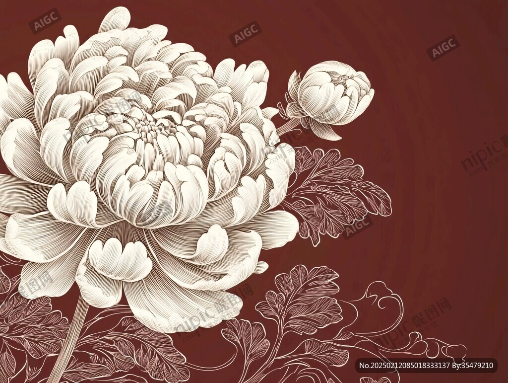 菊花包裝插畫