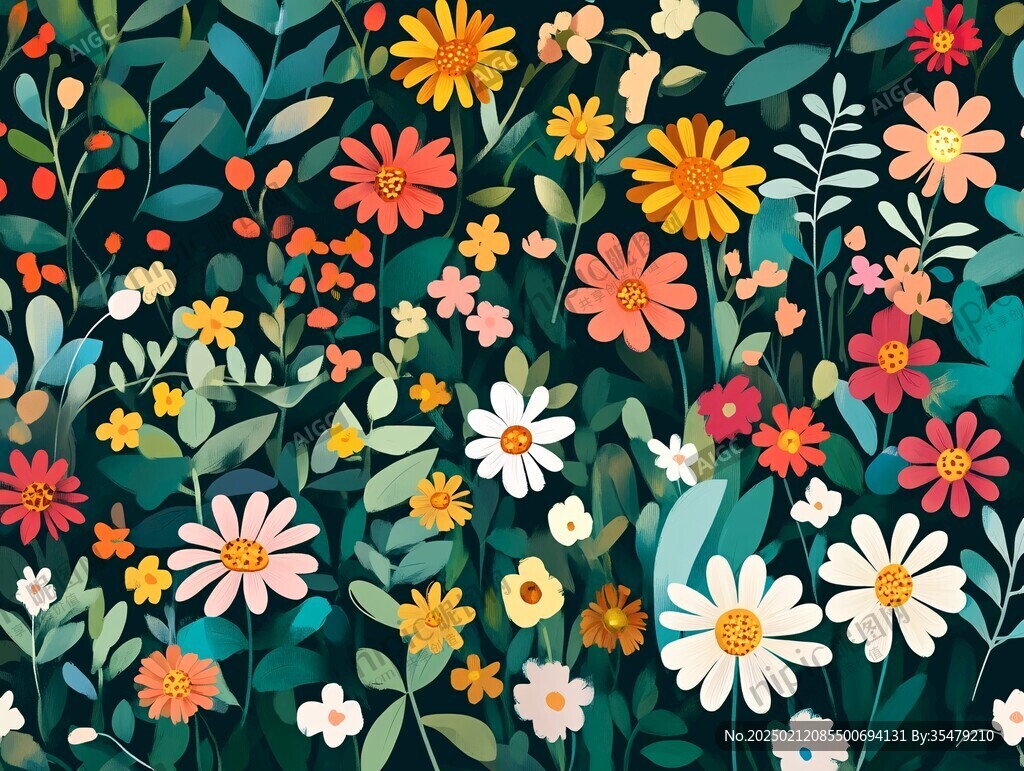 彩色花卉植物背景