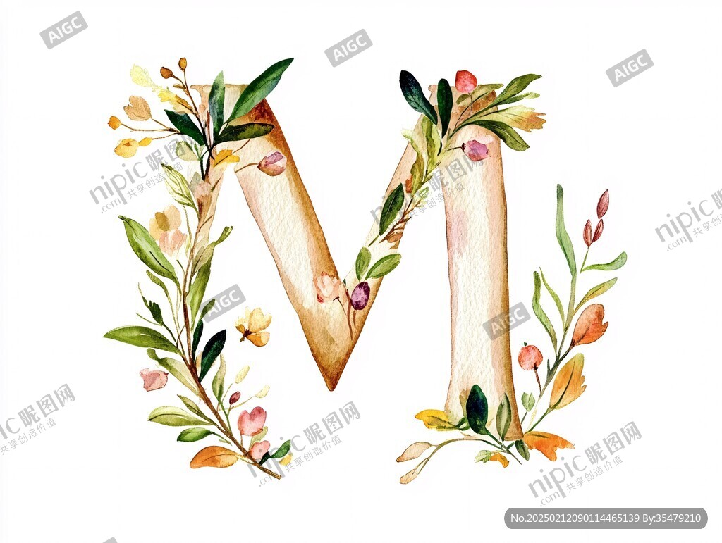 m字母花朵