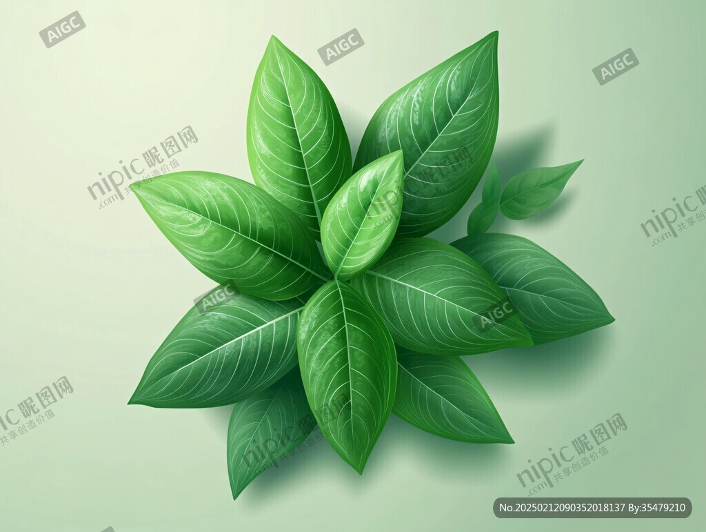綠色葉片插畫