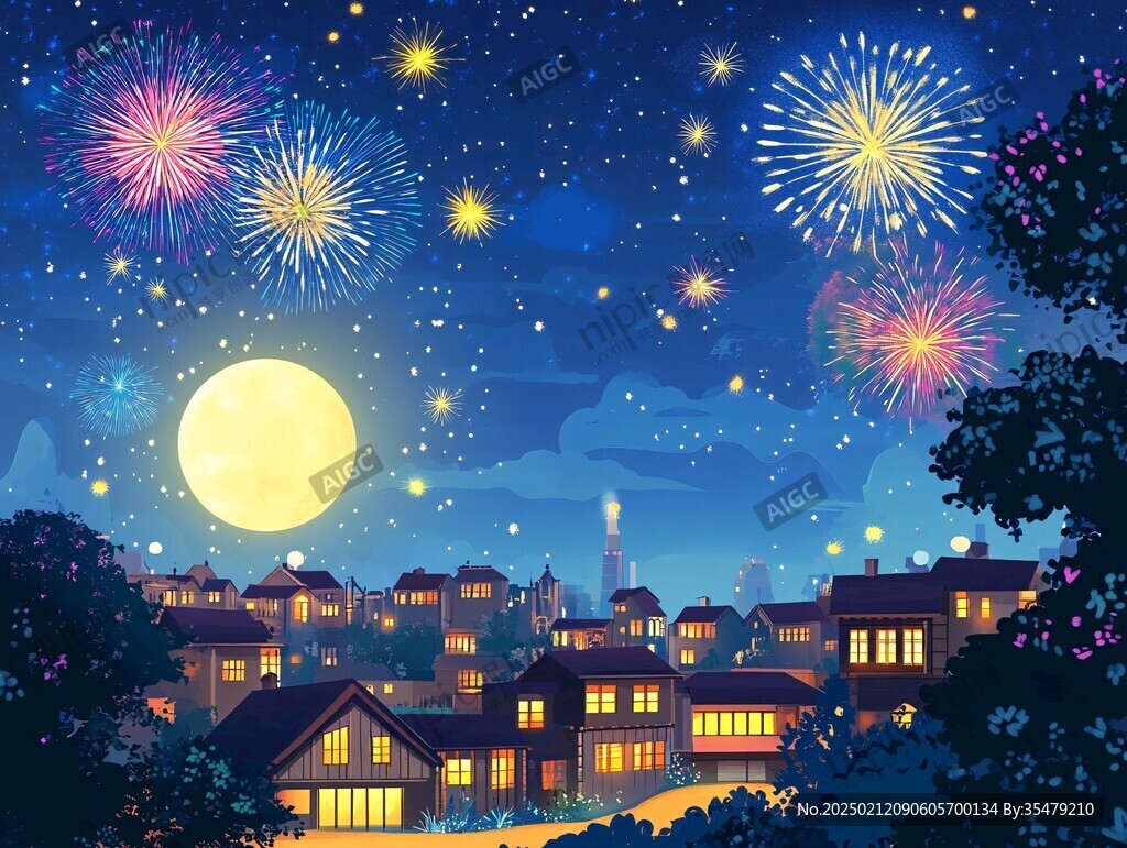 城鎮(zhèn)除夕夜