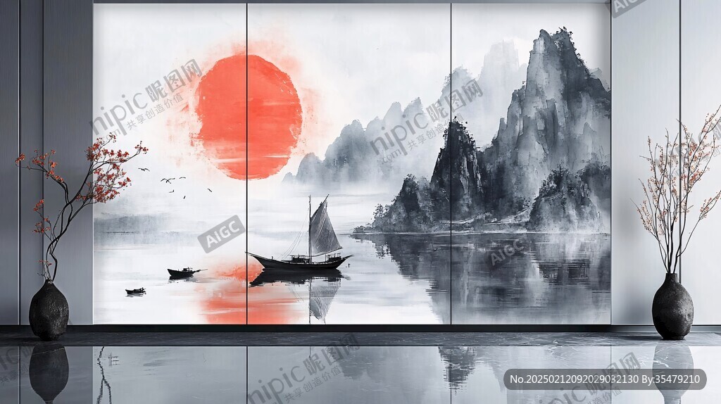 巨幅現(xiàn)代山水屏風(fēng)