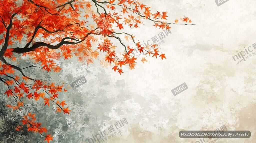 紅葉墻紙圖