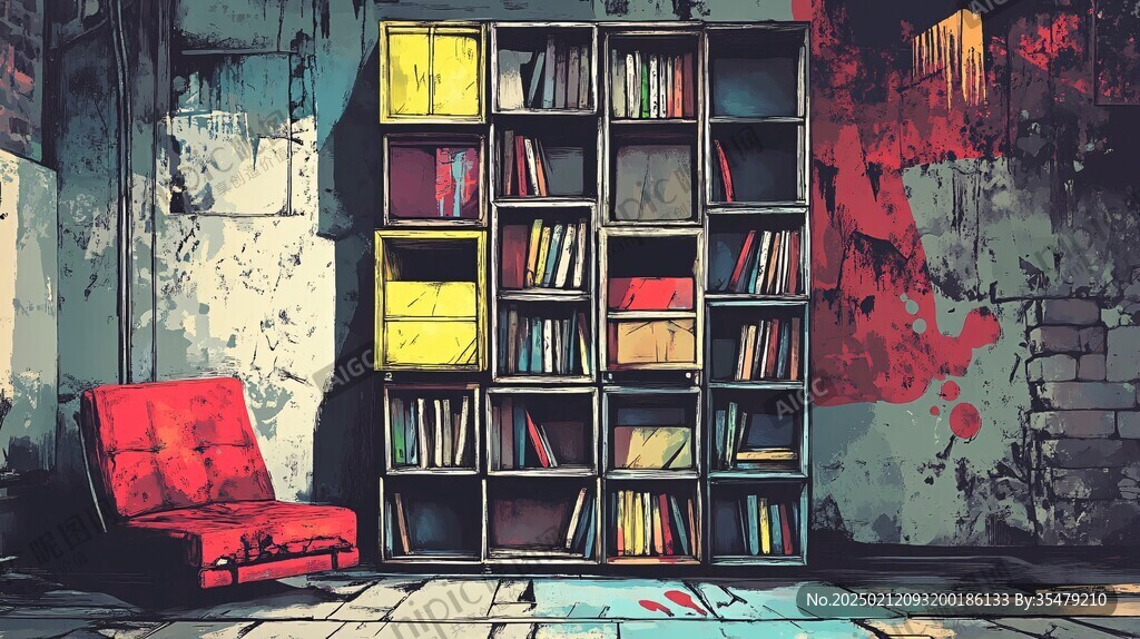 書架插畫