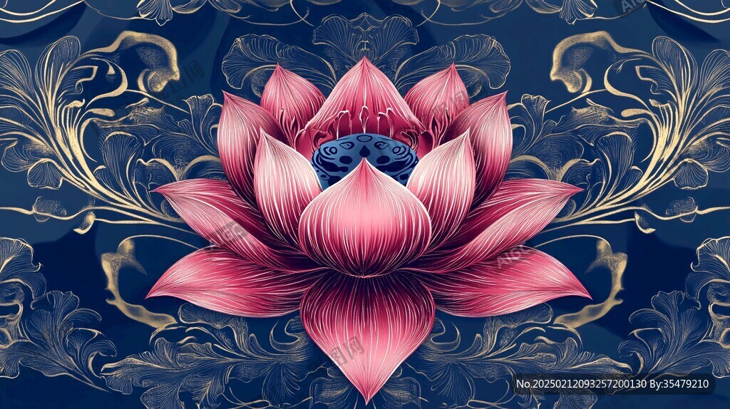 蓮花燙金素材