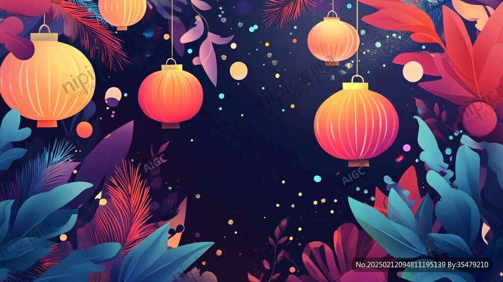花燈會插畫
