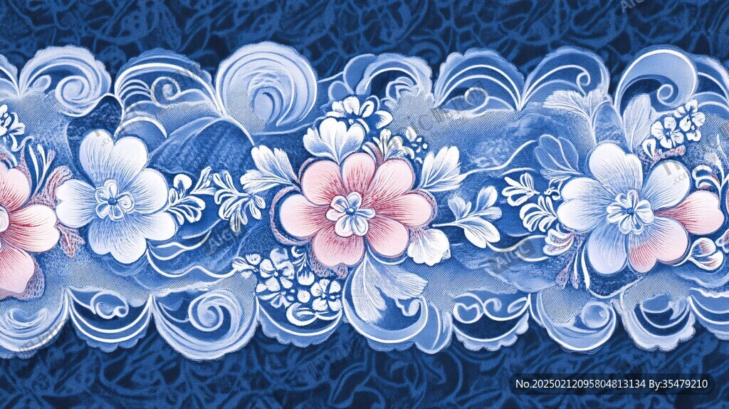 花卉海水紋