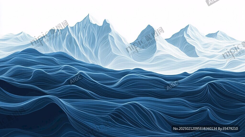 抽象線條山水背景