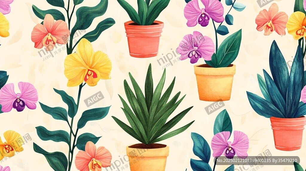 植物插畫背景