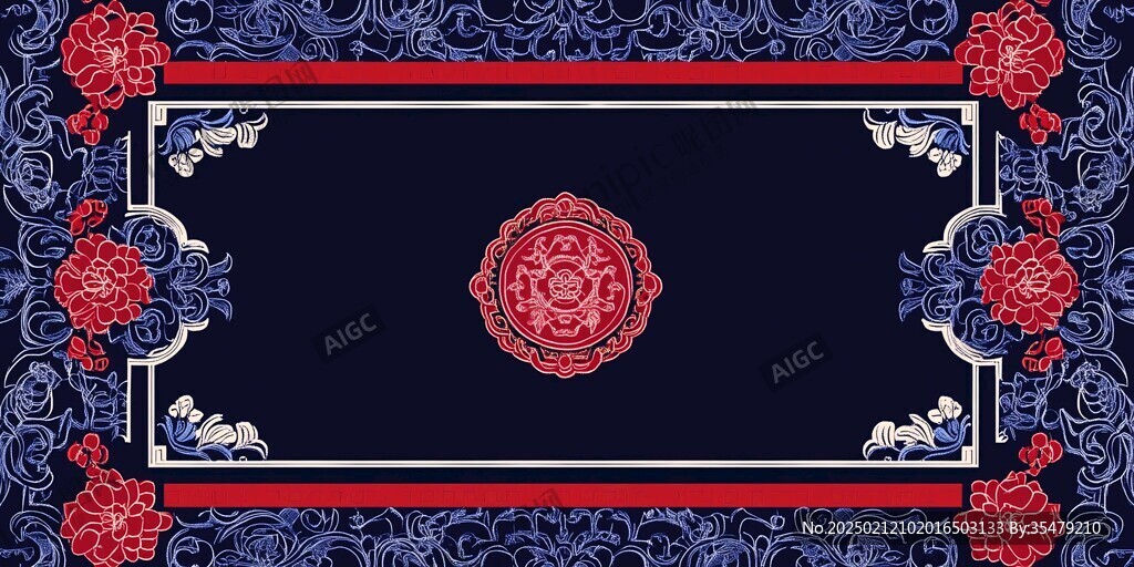 藍(lán)色中式婚禮背景