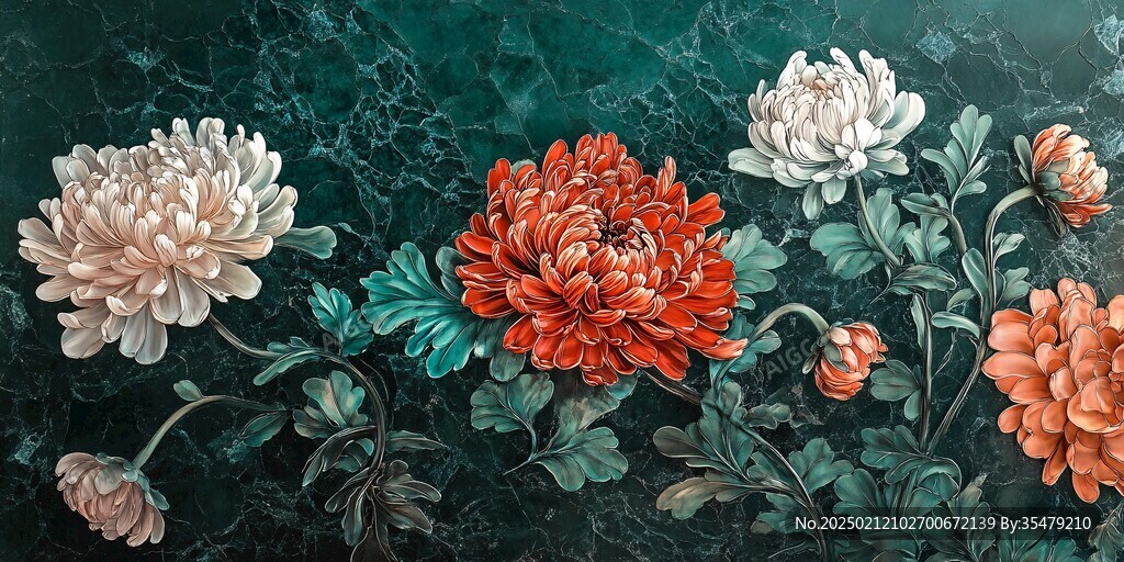浮雕菊花