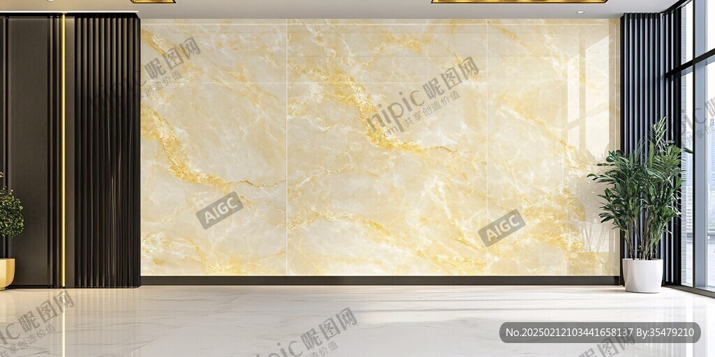 金色大理石瓷磚背景墻