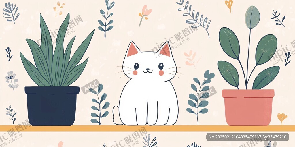 卡通貓咪背景