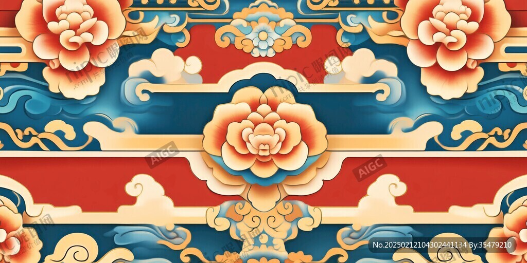 皇家貴氣宮廷云紋裝飾