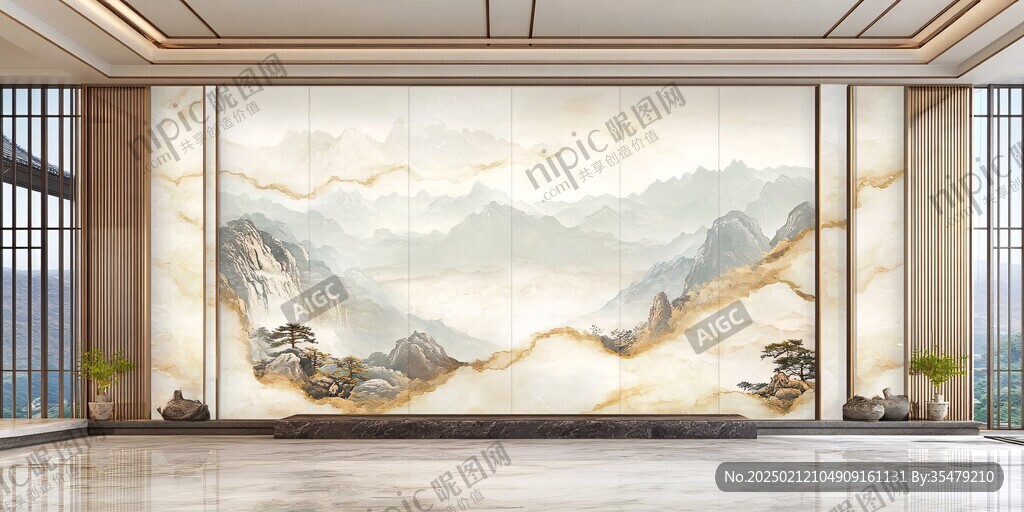 巨幅現(xiàn)代山水屏風(fēng)