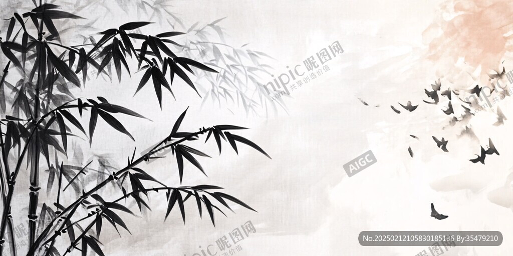 墨竹壁畫背景