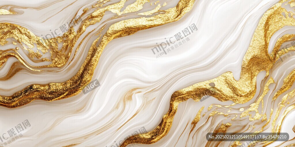 金色抽象流體紋理背景