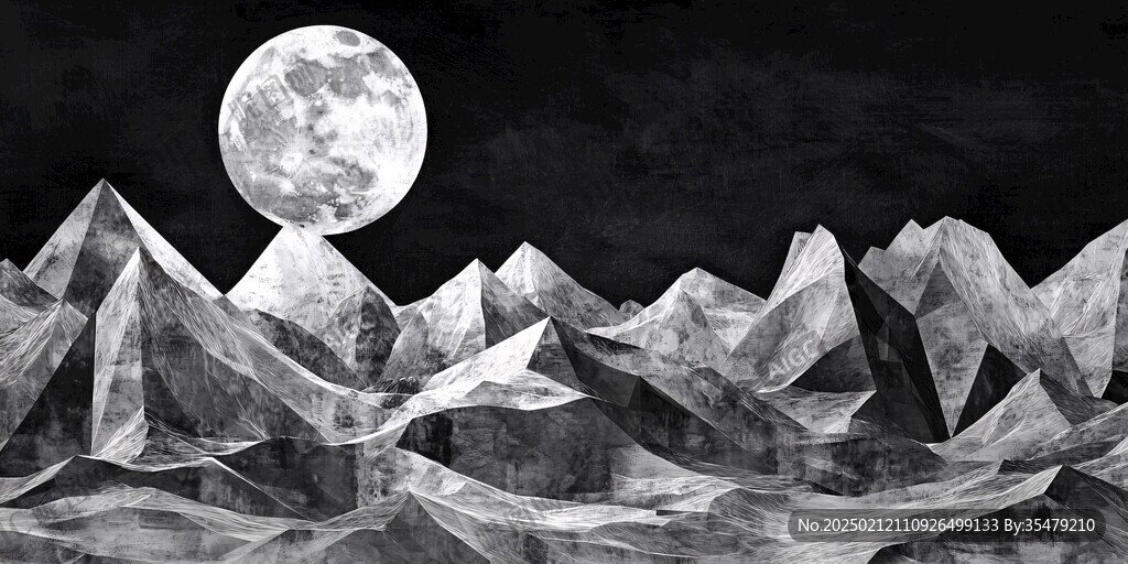雪山月夜