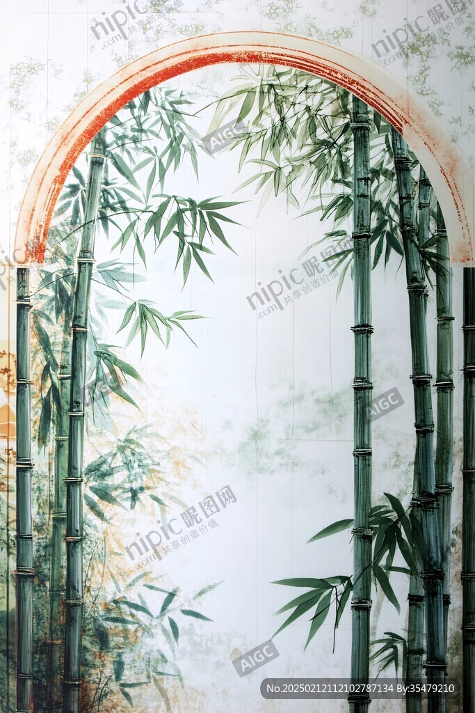 大型雅致竹題材壁畫