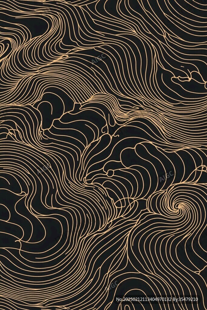 線描線形單線水紋底圖