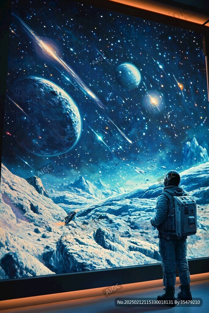 3d宇宙壁畫