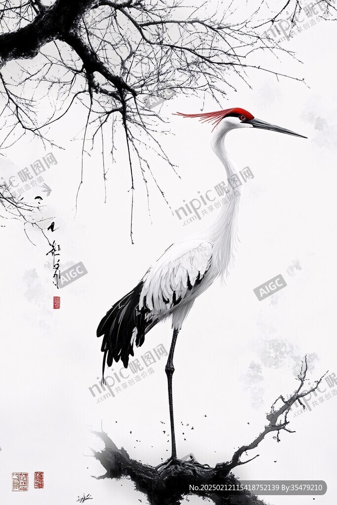 禪意丹頂鶴
