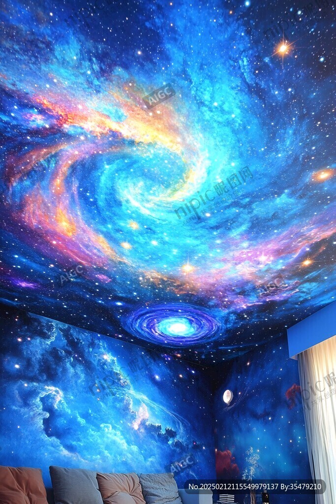 吊頂噴畫宇宙漩渦