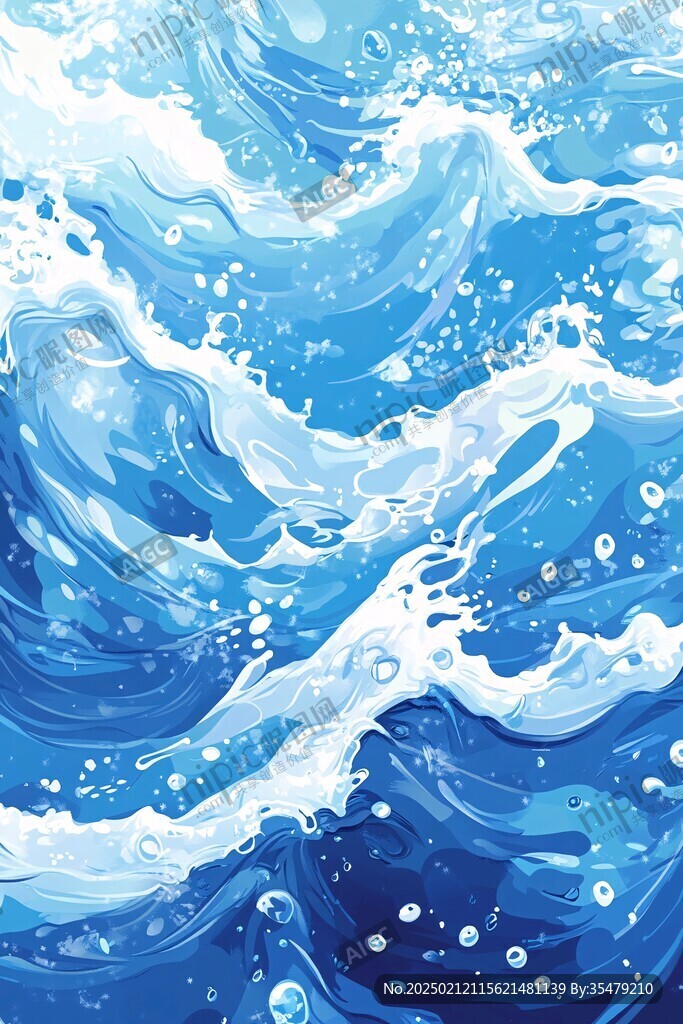 插畫浪花