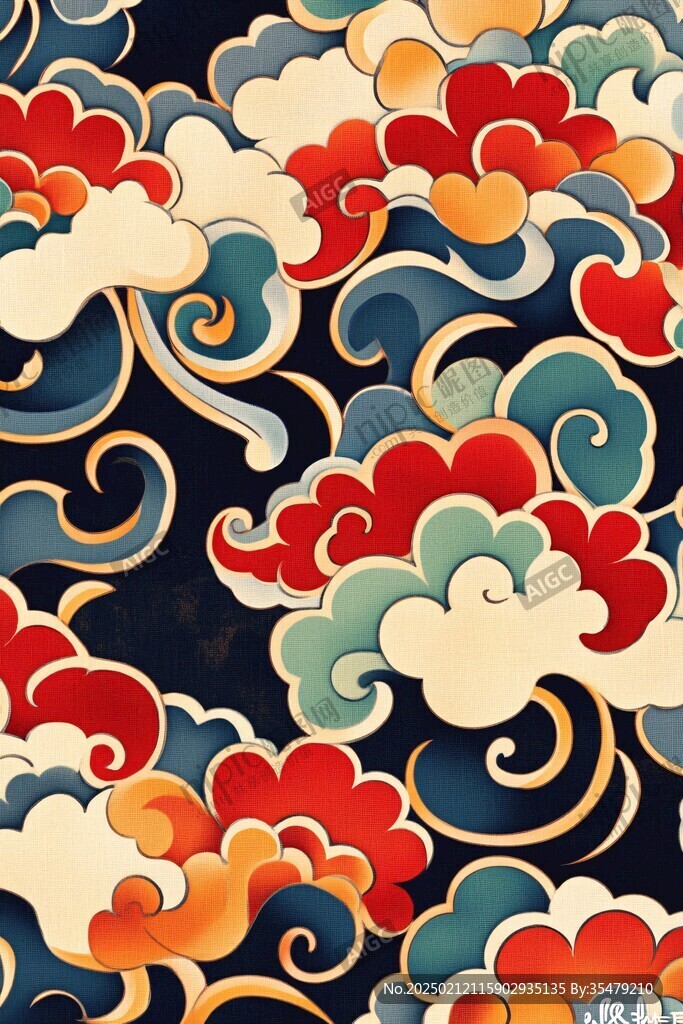 暗紋云團貴氣云紋圖案