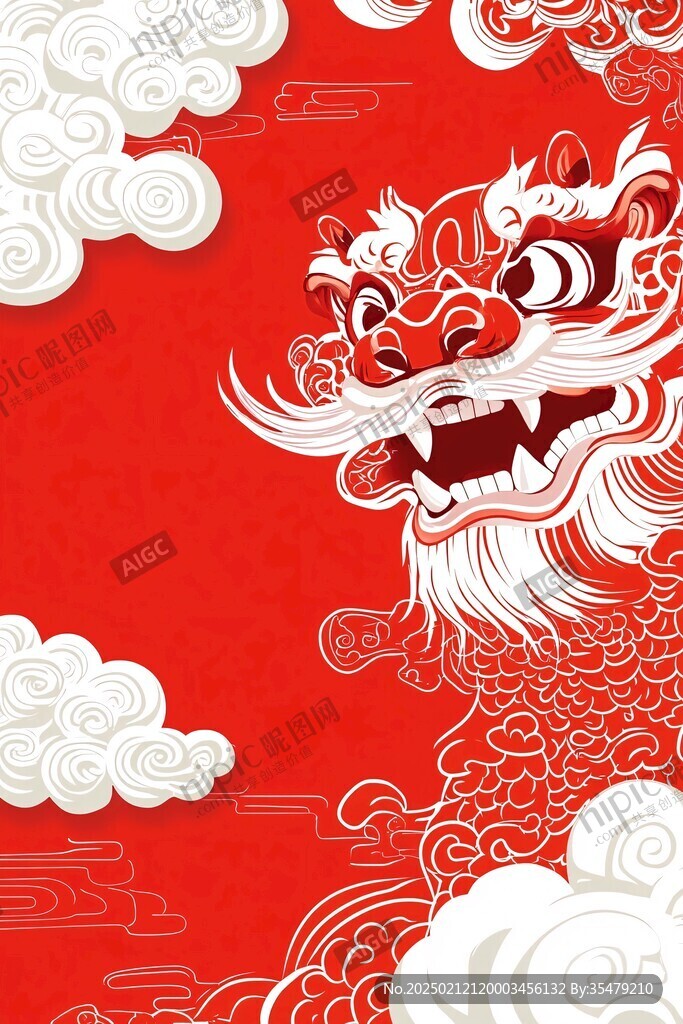 舞獅底紋背景