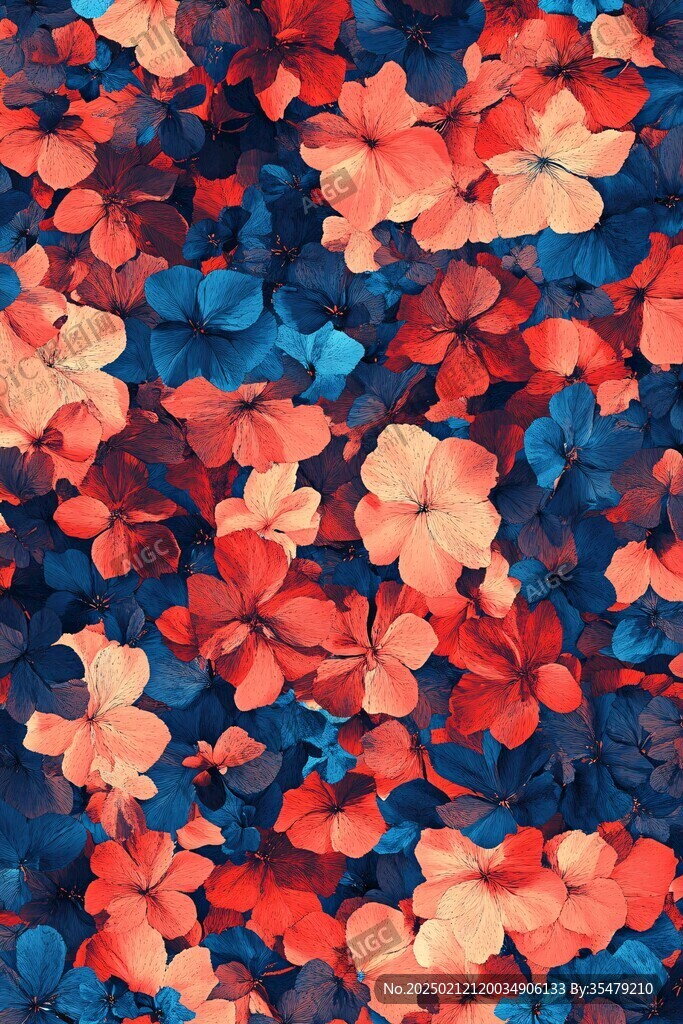 高清色塊花卉