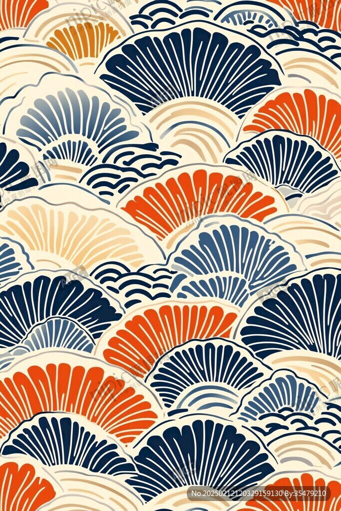 古典海浪背景底紋
