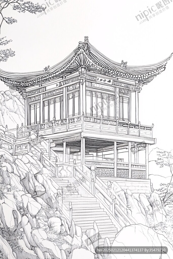 望宸閣線稿