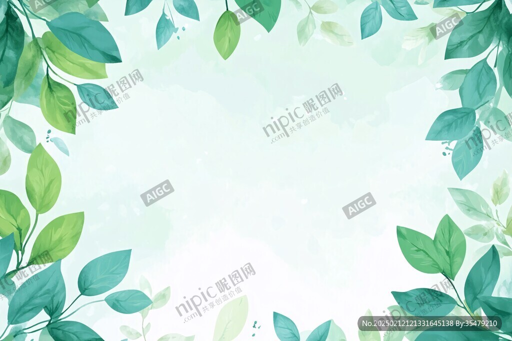 綠葉背景綠葉邊框