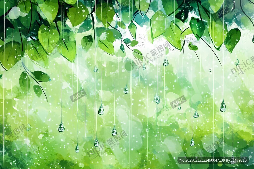 綠色水珠壁紙