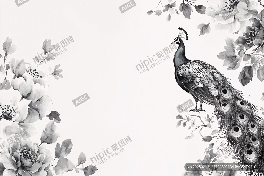 歐式手繪花鳥