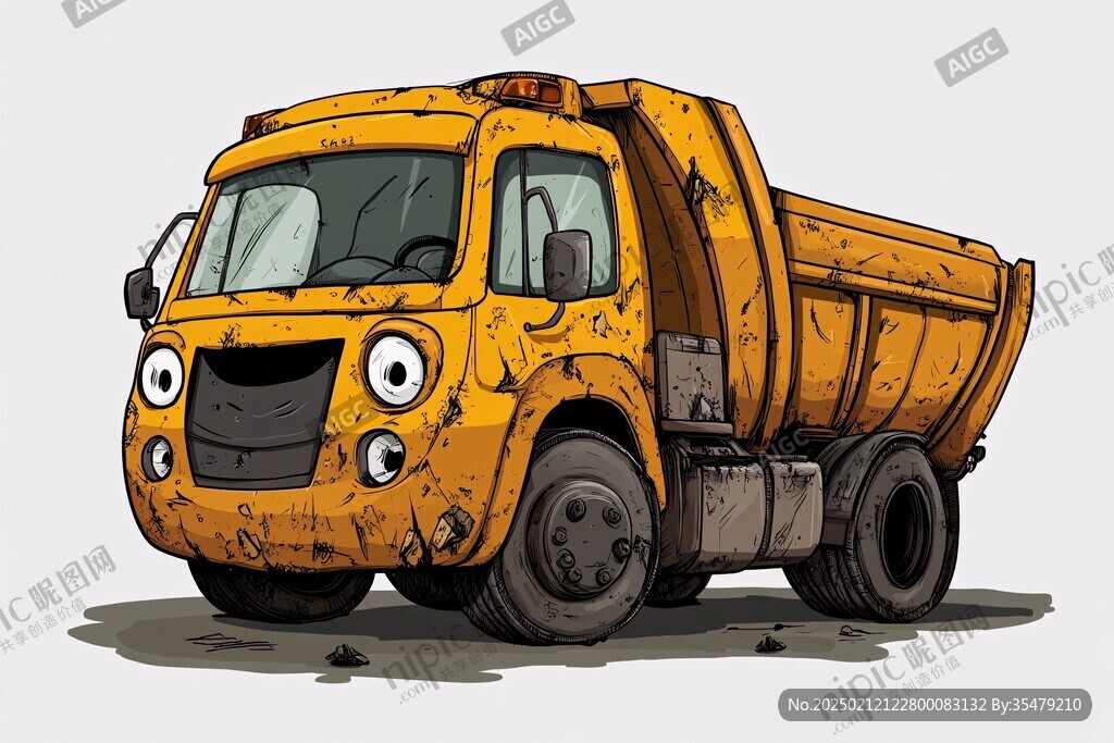 翻斗車(chē)插畫(huà)