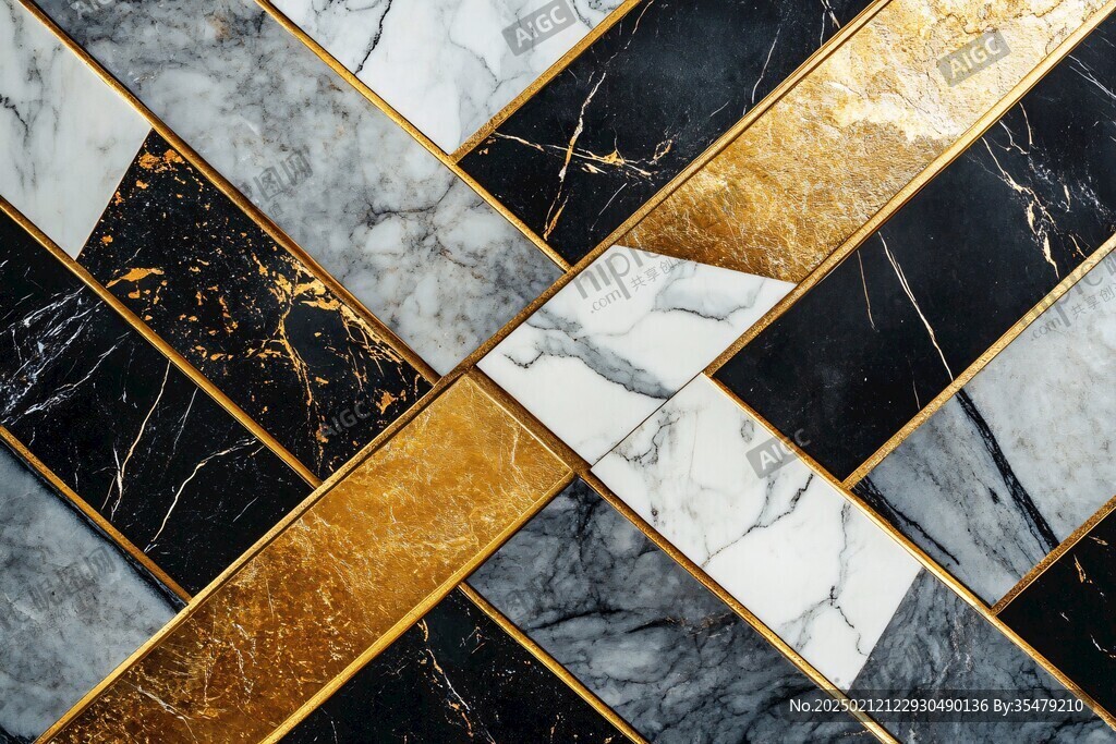 金色大理石對(duì)拼背景
