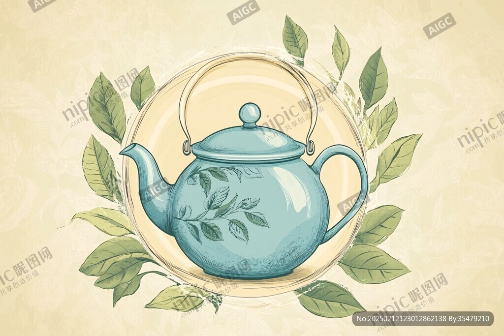 茶壺插畫