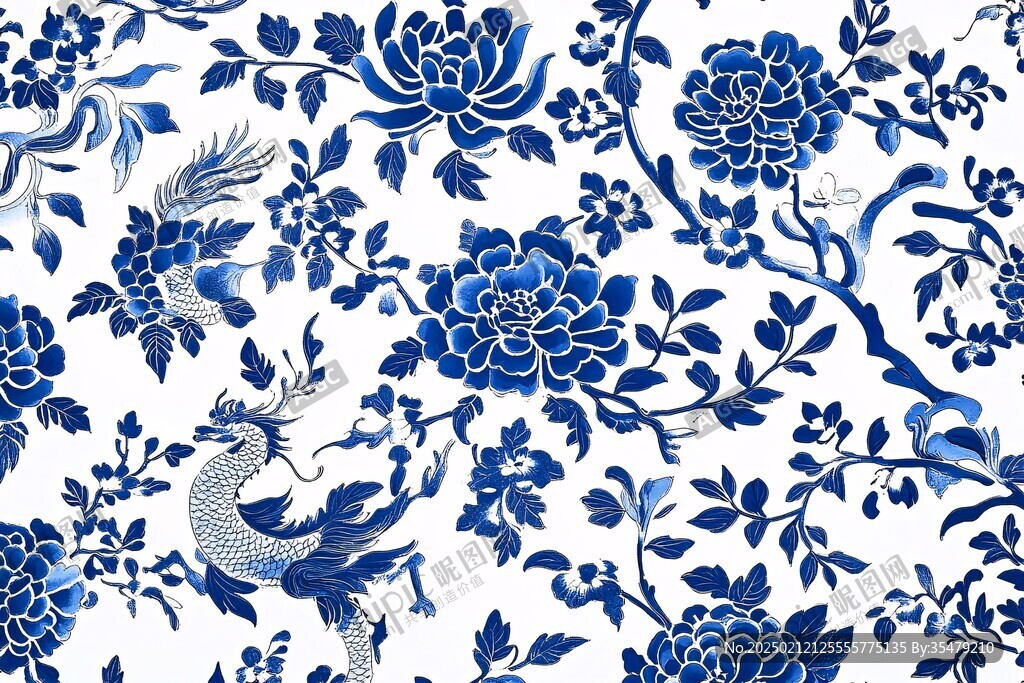 龍鳳青花