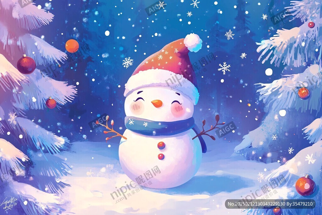 雪人插畫