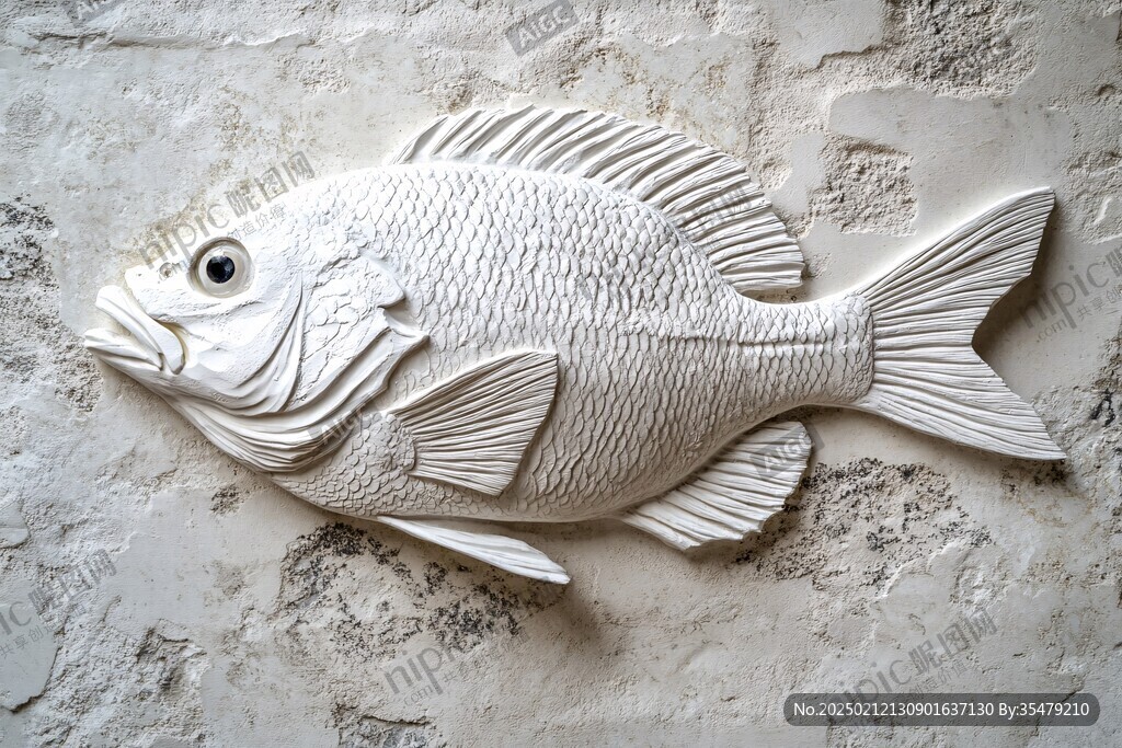 水泥浮雕魚圖