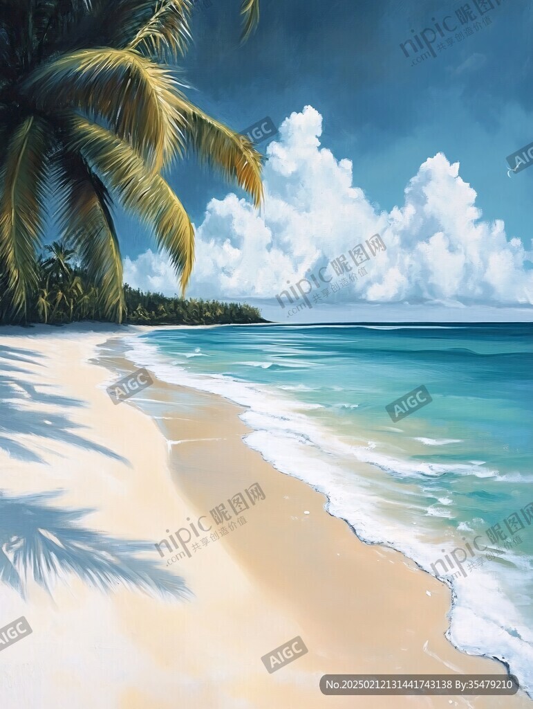 海灘風景畫