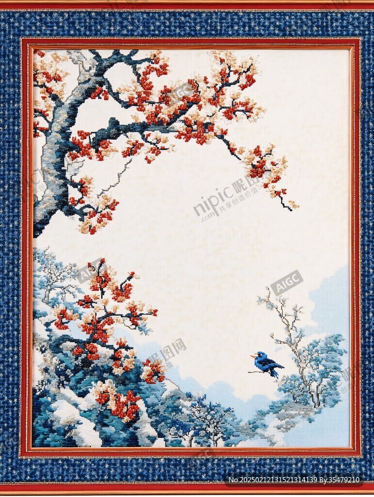 喜登枝頭裝飾畫背景墻