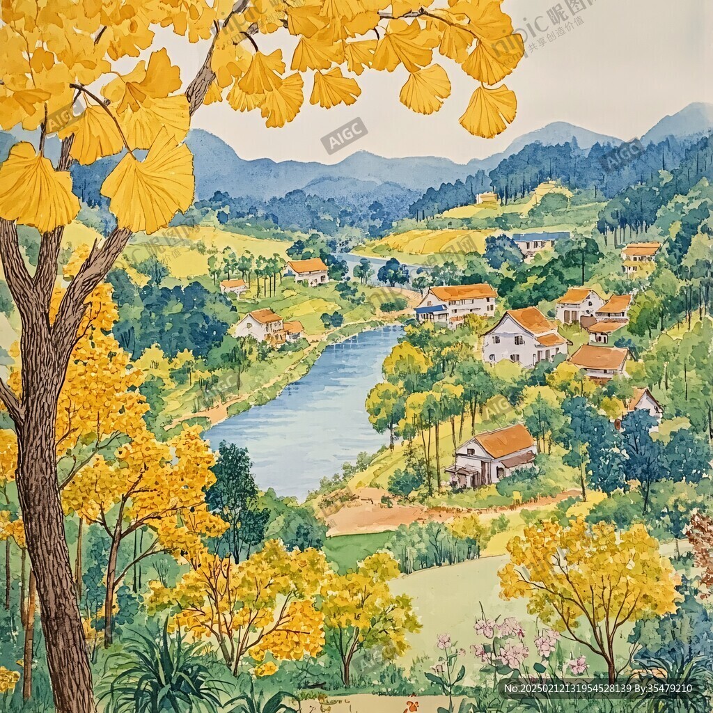 巨幅鄉村風光