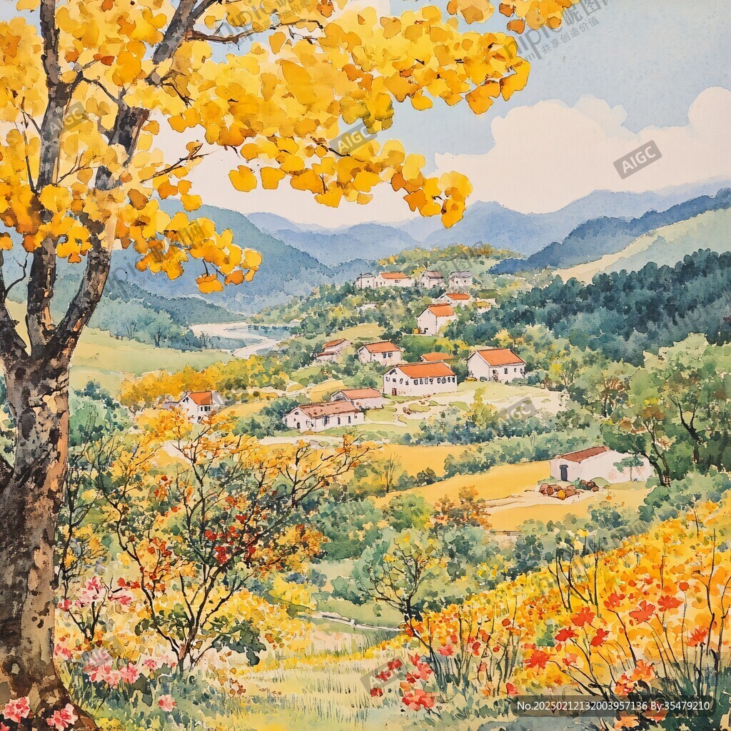 山村秋色圖