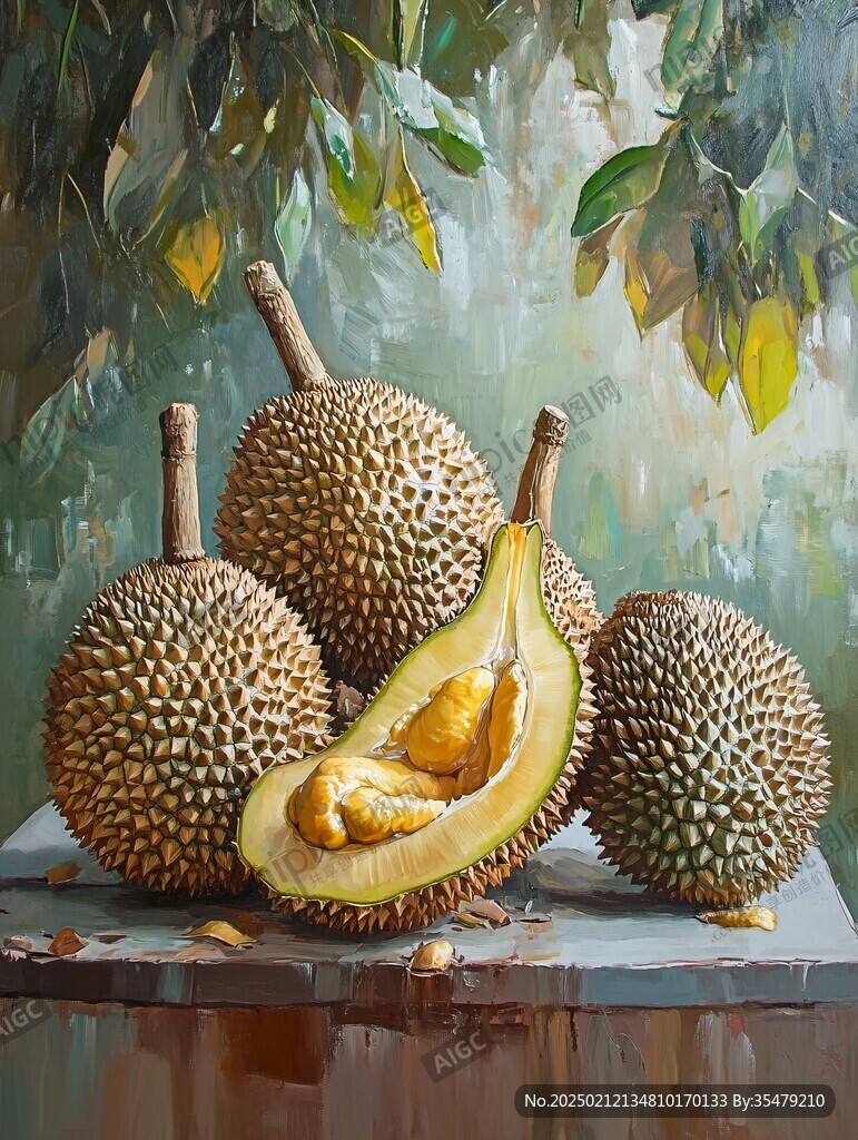 金枕榴蓮插畫