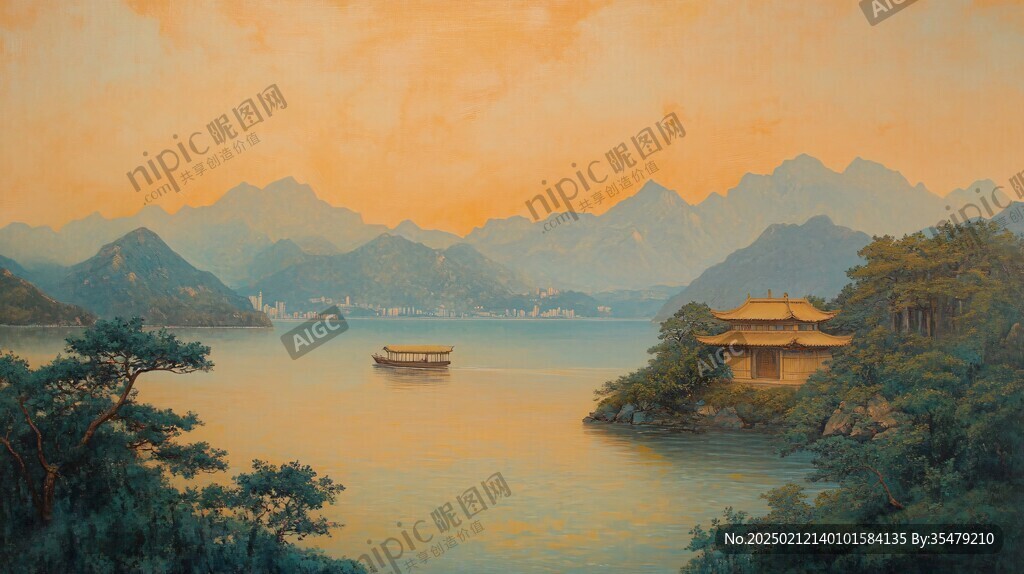 千島湖油畫